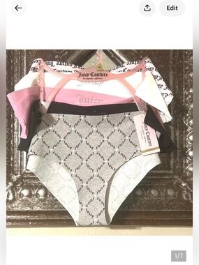 Juicy Couture NWT 5 Pack women's seamless panties, available in size XL pink